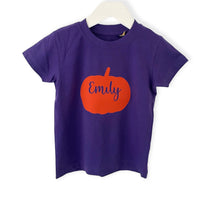 Load image into Gallery viewer, Personalised Pumpkin Baby &amp; Children&#39;s T-Shirt • MADE TO ORDER • Kids •
