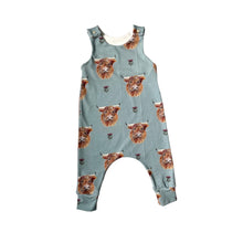 Load image into Gallery viewer, Highland Cow Baby &amp; Children&#39;s Romper • READY TO SHIP • Kids Romper •
