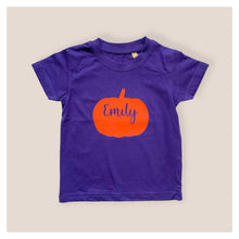 Load image into Gallery viewer, Personalised Pumpkin Baby &amp; Children&#39;s T-Shirt • MADE TO ORDER • Kids •
