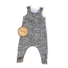 Load image into Gallery viewer, Black &amp; White Baby &amp; Children&#39;s Leopard Print Romper • MADE TO ORDER • Kids Romper •
