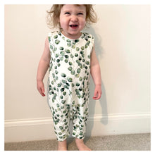 Load image into Gallery viewer, Eucalyptus Shortie Baby &amp; Children&#39;s Romper • ORGANIC • Made To Order • Kids Romper •
