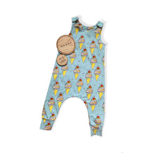 Load image into Gallery viewer, Blue Ice Creams Baby &amp; Children&#39;s Romper • Organic • READY TO SHIP • Kids Romper •
