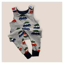 Load image into Gallery viewer, Grey Christmas Cars Baby &amp; Children&#39;s Romper • READY TO SHIP • Kids •
