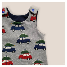 Load image into Gallery viewer, Grey Christmas Cars Baby &amp; Children&#39;s Romper • READY TO SHIP • Kids •
