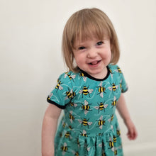 Load image into Gallery viewer, Blue Bees Baby &amp; Children&#39;s Twirl Dress • ORGANIC • MADE TO ORDER • Kids Dress •
