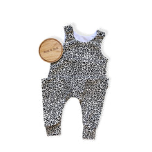 Load image into Gallery viewer, Black &amp; White Baby &amp; Children&#39;s Leopard Print Romper • MADE TO ORDER • Kids Romper •
