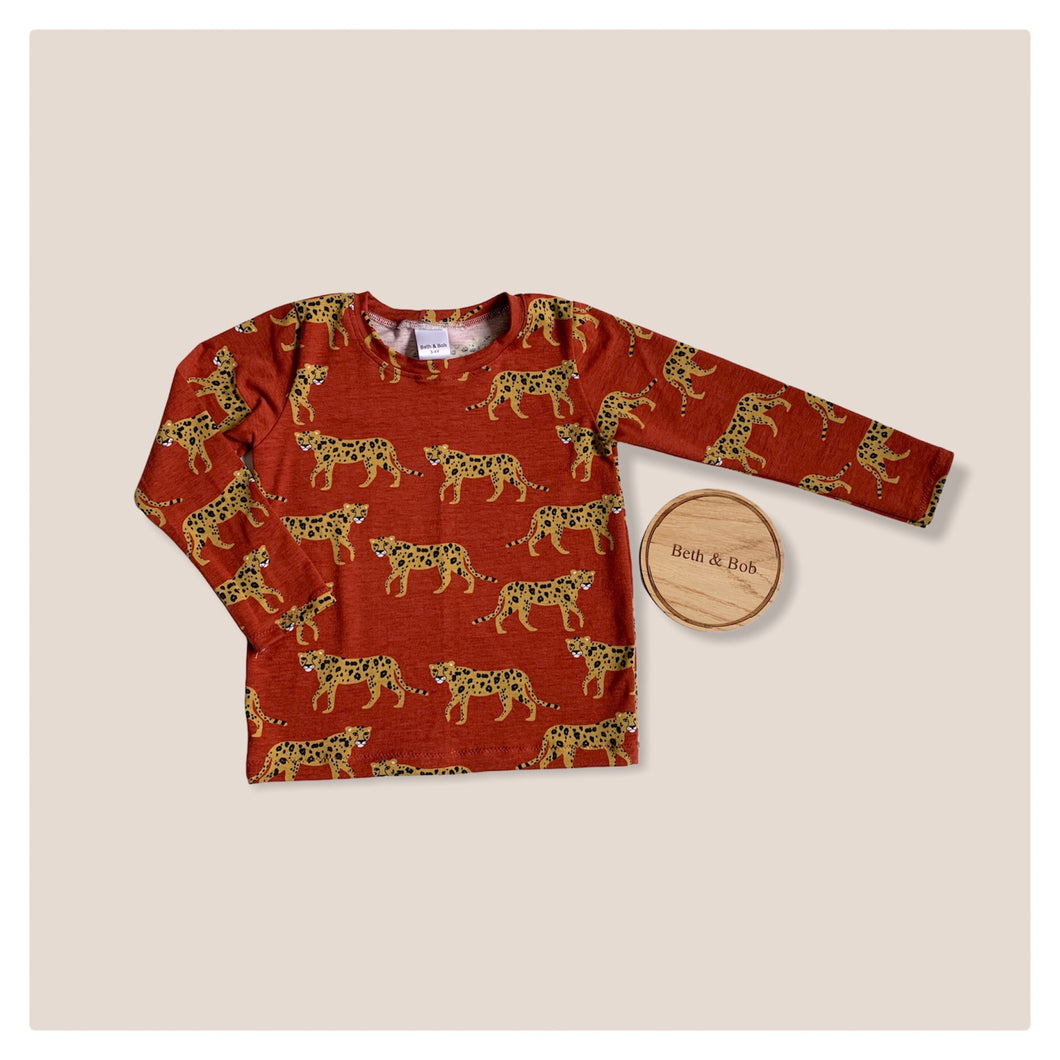 Rusty Leopards Baby & Children's Long Sleeved Top • ORGANIC • MADE TO ORDER • Kids Tee •