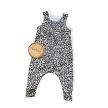 Load image into Gallery viewer, Black &amp; White Baby &amp; Children&#39;s Leopard Print Romper • MADE TO ORDER • Kids Romper •
