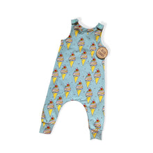 Load image into Gallery viewer, Blue Ice Creams Baby &amp; Children&#39;s Romper • Organic • READY TO SHIP • Kids Romper •
