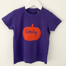 Load image into Gallery viewer, Personalised Pumpkin Baby &amp; Children&#39;s T-Shirt • MADE TO ORDER • Kids •
