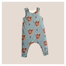 Load image into Gallery viewer, Highland Cow Baby &amp; Children&#39;s Romper • READY TO SHIP • Kids Romper •
