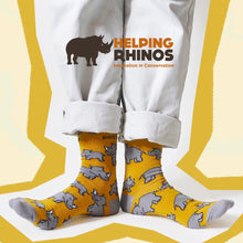 Load image into Gallery viewer, &#39;Save The Rhinos&#39; Bamboo Socks for Kids • READY TO SHIP •
