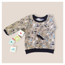 Load image into Gallery viewer, Grey Bears &amp; Teepees Baby &amp; Children&#39;s Lightweight Jumper • MADE to ORDER • Kids Jumper •
