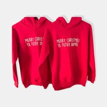 Load image into Gallery viewer, Merry Christmas Ya Filthy Animal Baby &amp; Children&#39;s Red Hoodie • MADE TO ORDER • Kids •
