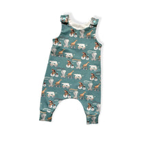 Load image into Gallery viewer, Animal Train Baby &amp; Children&#39;s Romper • MADE TO ORDER • Kids Romper •
