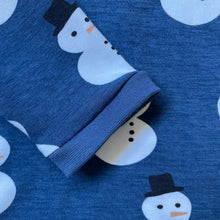 Load image into Gallery viewer, Blue Snowman Baby &amp; Children&#39;s Cuffed Top • ORGANIC • READY TO SHIP • Kids •
