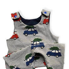 Load image into Gallery viewer, Grey Christmas Cars Baby &amp; Children&#39;s Romper • READY TO SHIP • Kids •
