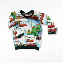 Load image into Gallery viewer, Christmas Trains Baby &amp; Children&#39;s Jumper • MADE TO ORDER • Kids Lightweight Jumper •
