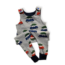 Load image into Gallery viewer, Grey Christmas Cars Baby &amp; Children&#39;s Romper • READY TO SHIP • Kids •
