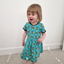 Load image into Gallery viewer, Blue Bees Baby &amp; Children&#39;s Twirl Dress • ORGANIC • MADE TO ORDER • Kids Dress •
