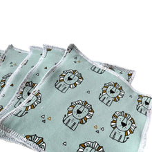 Load image into Gallery viewer, Reusable Wipes • Green Lions • READY TO SHIP • Baby &amp; Children&#39;s • Kids •
