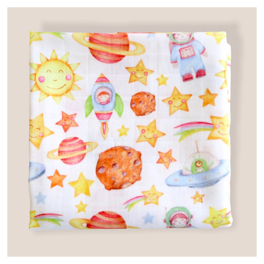 Muslin Square Cloth • Space • READY TO SHIP • Baby Accessories •