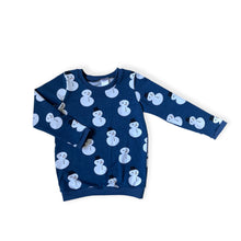 Load image into Gallery viewer, Blue Snowman Baby &amp; Children&#39;s Cuffed Top • ORGANIC • READY TO SHIP • Kids •
